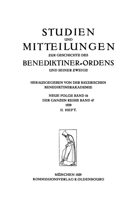Cover image for book Studien und Mitteilungen zur Geschichte des Benediktinerordens und seiner Zweige. Band 47 (III. Heft)