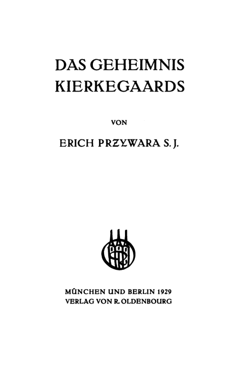 Cover image for book Das Geheimnis Kierkegaards