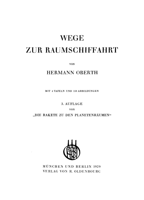 Cover image for book Wege zur Raumschiffahrt