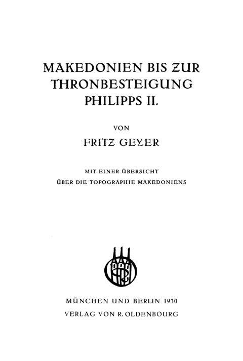 Cover image for book Makedonien bis zur Thronbesteigung Philipps II.