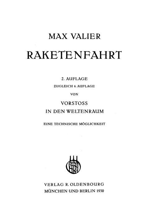 Cover image for book Raketenfahrt