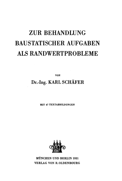 Cover image for book Zur Behandlung baustatischer Aufgaben als Randwertprobleme