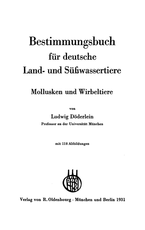 Cover image for book Bestimmungsbuch für deutsche Land- und Süßwassertiere