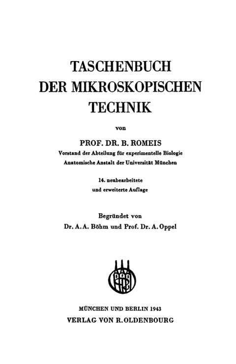 Cover image for book Taschenbuch der mikroskopischen Technik