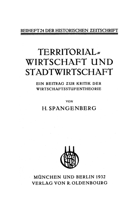 Cover image for book Territorial-Wirtschaft und Stadtwirtschaft