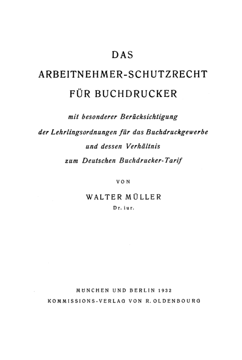 Cover image for book Das Arbeitnehmer-Schutzrecht für Buchdrucker