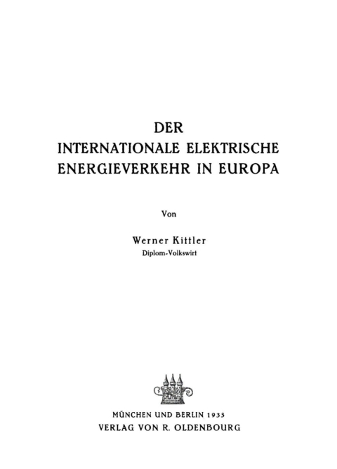 Cover image for book Der internationale elektrische Energieverkehr in Europa