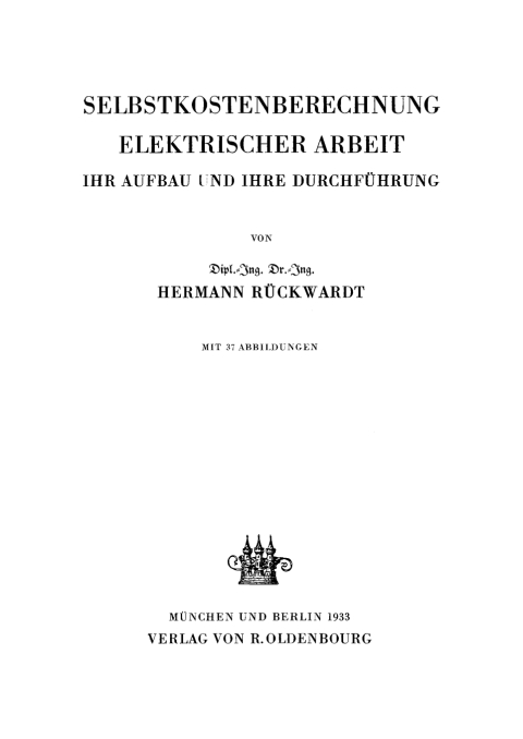 Cover image for book Selbstkostenberechnung elektrischer Arbeit