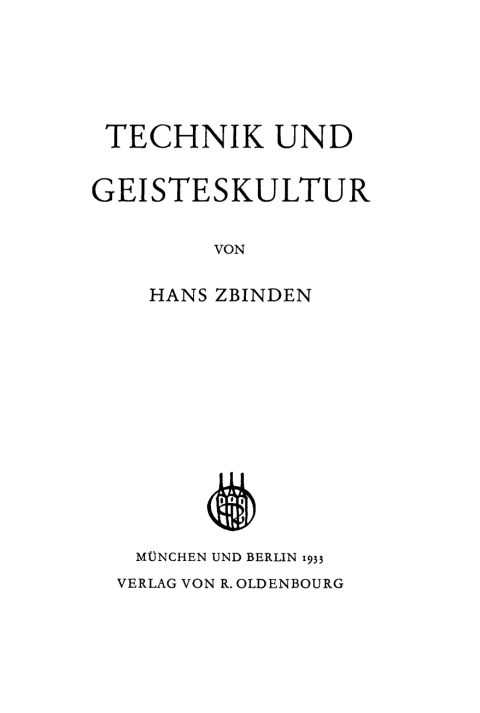 Cover image for book Technik und Geisteskultur