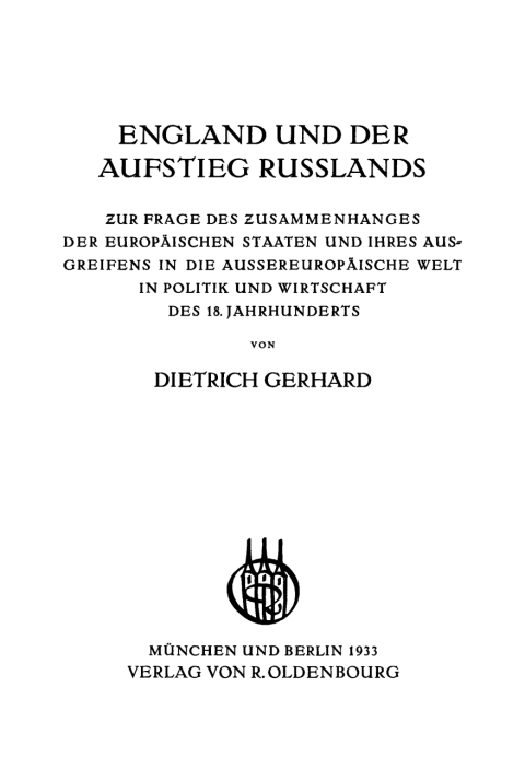 Cover image for book England und der Aufstieg Russlands