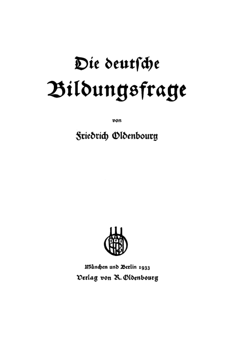 Cover image for book Die deutsche Bildungsfrage