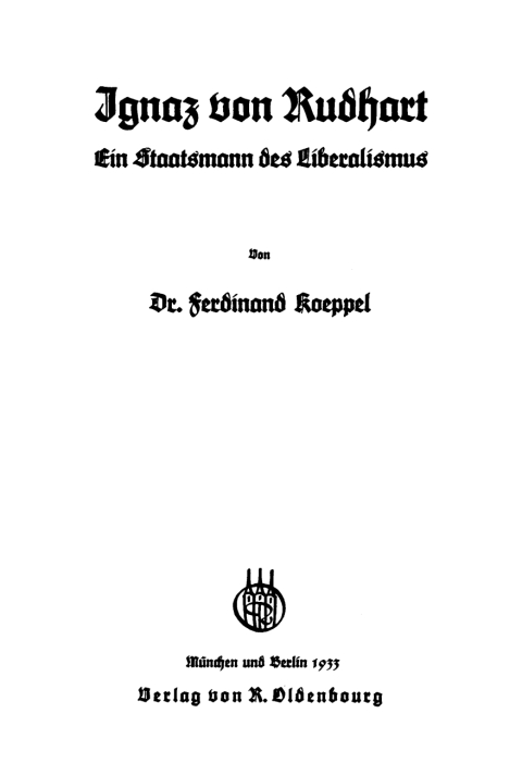 Cover image for book Ignaz von Rudhart