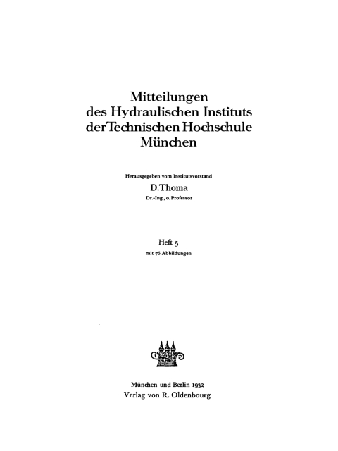 Cover image for book Mitteilungen des Hydraulischen Instituts der Technischen Hochschule München. Heft 5