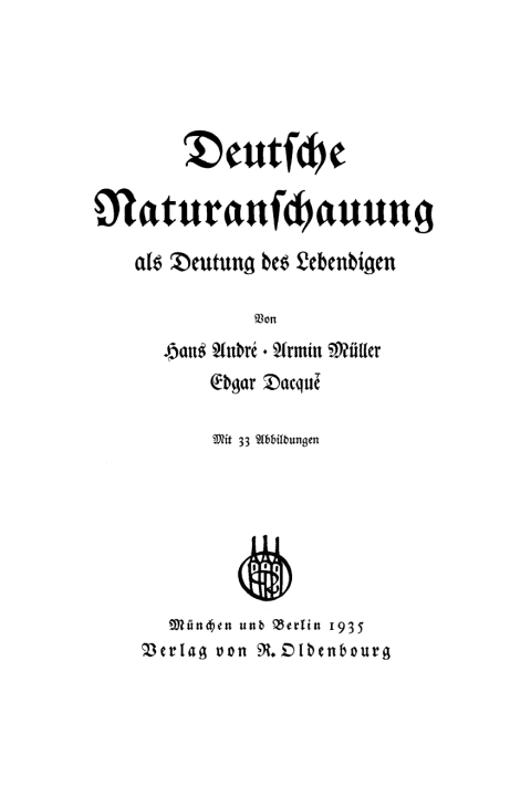 Cover image for book Deutsche Naturanschauung als Deutung des Lebendigen