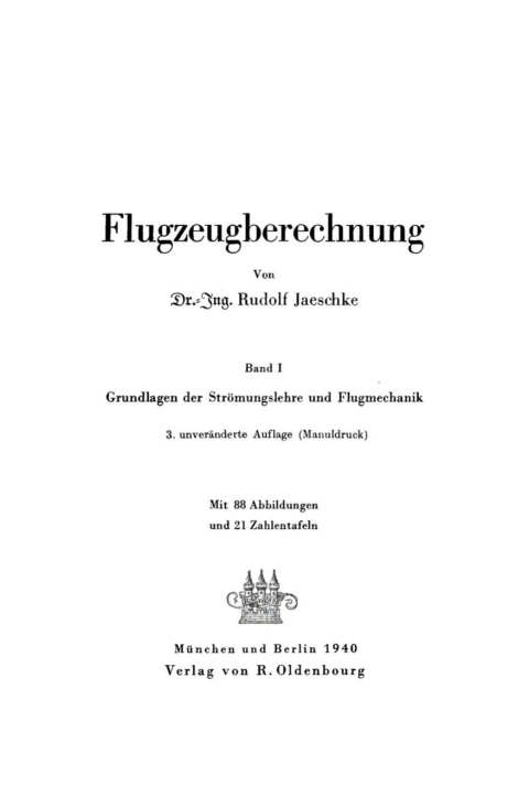 Cover image for book Flugzeugberechnung