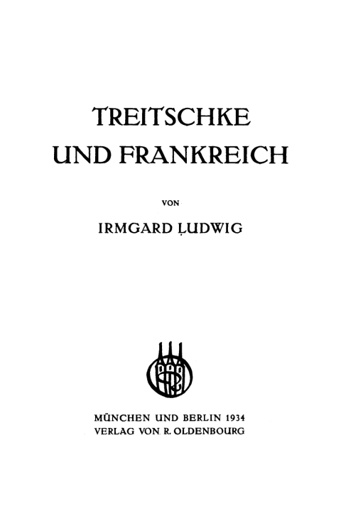 Cover image for book Treitschke und Frankreich