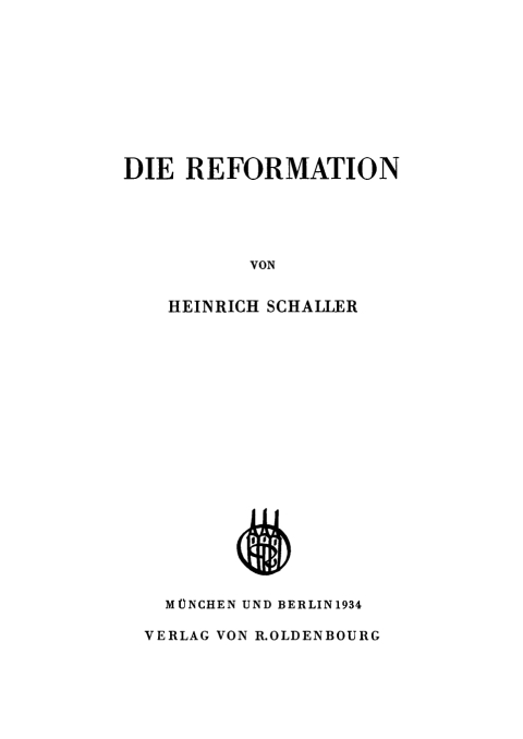 Cover image for book Die Reformation