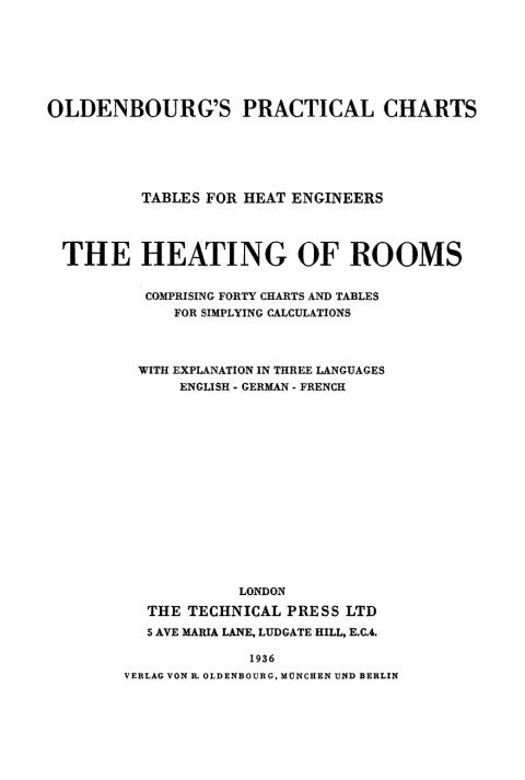 Cover image for book Oldenbourg's practical charts - Tables for heat engineers