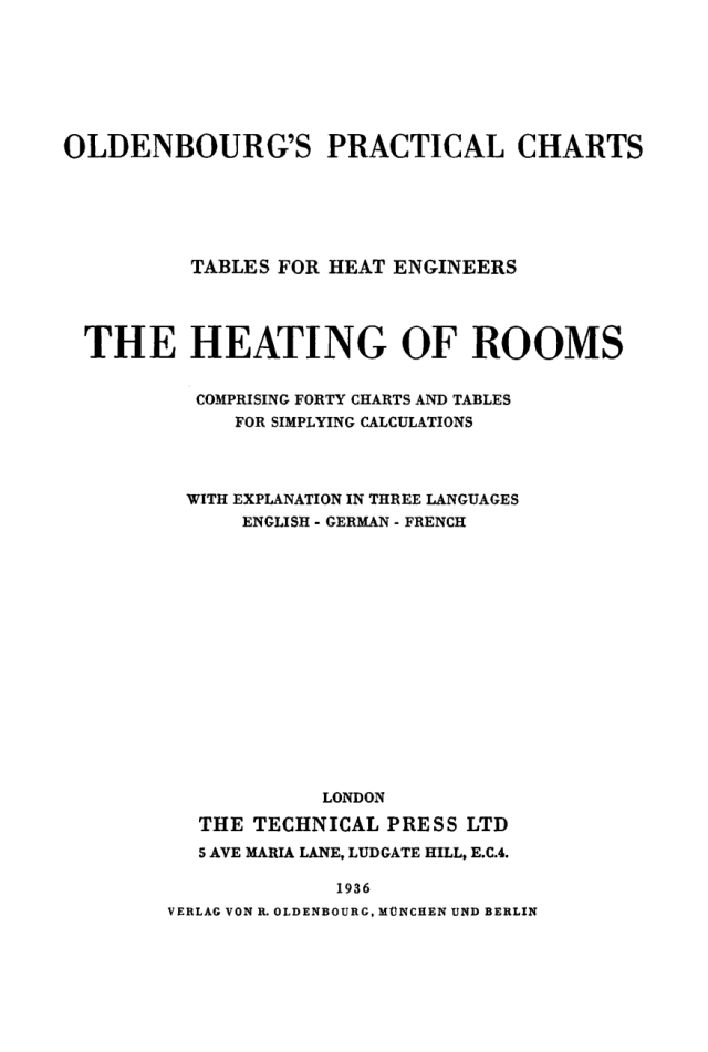 Oldenbourg's practical charts - Tables for heat engineers