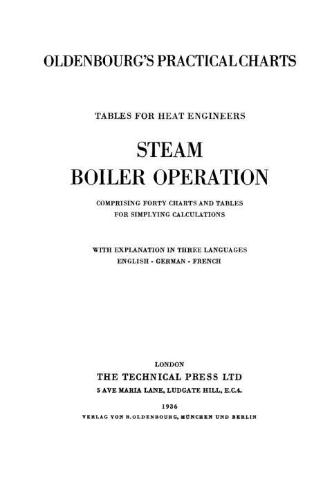 Cover image for book Oldenbourg’s practical charts - Tables for heat engineers