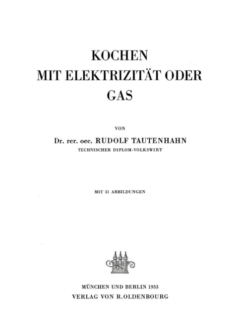 Cover image for book Kochen mit Elektrizität oder Gas