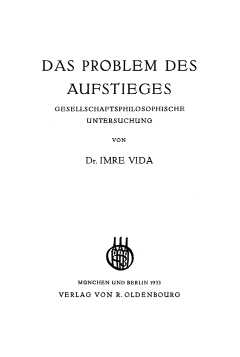 Cover image for book Das Problem des Aufstieges