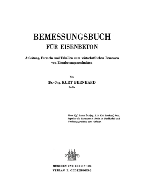 Cover image for book Bemessungsbuch für Eisenbeton