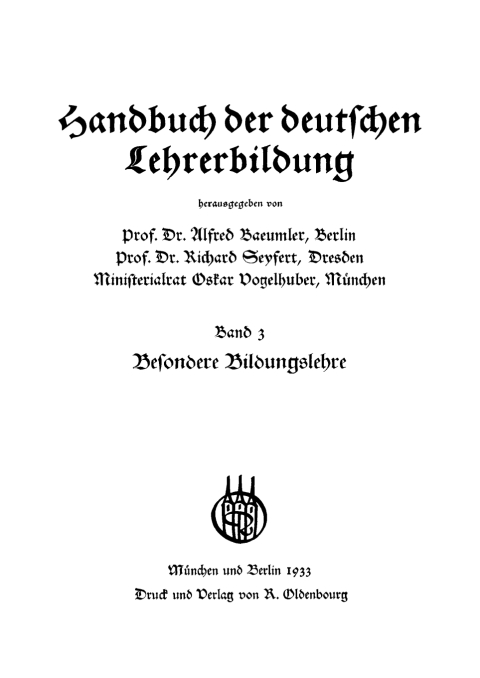 Cover image for book Besondere Bildungslehre