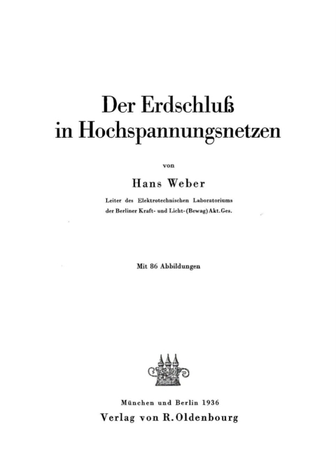 Cover image for book Der Erdschluß in Hochspannungsnetzen
