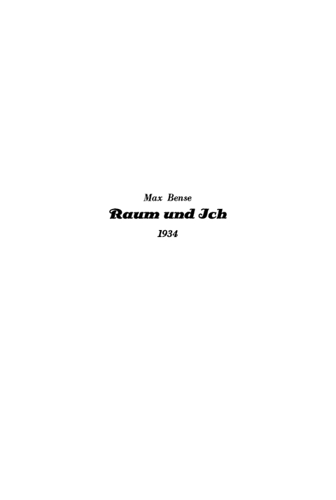 Cover image for book Raum und Ich