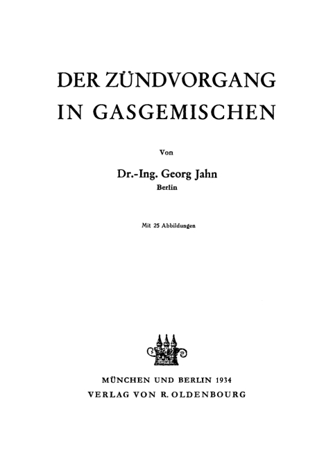 Cover image for book Der Zündvorgang in Gasgemischen