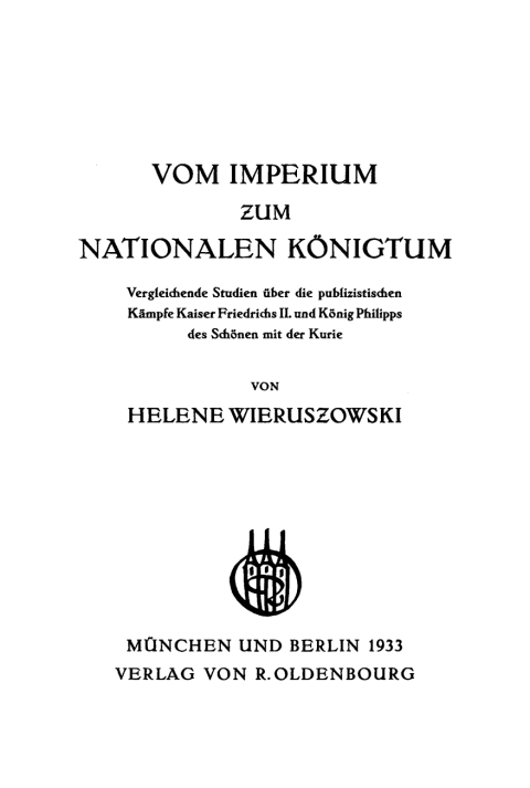 Cover image for book Vom Imperium zum Nationalen Königtum