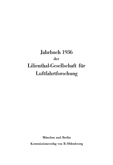 Cover image for book Jahrbuch 1936 der Lilienthal-Gesellschaft für Luftfahrtforschung