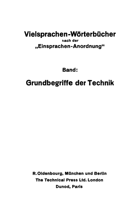Cover image for book Vielsprachen-Wörterbuch nach der “Einsprachen-Anordnung”
