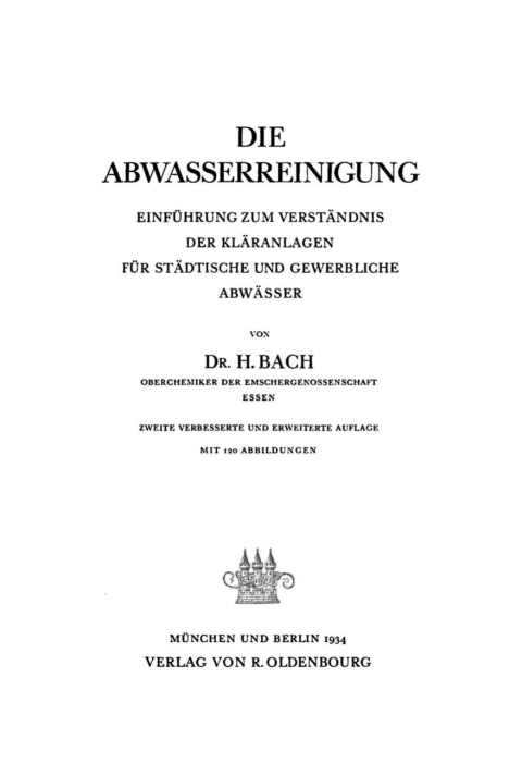 Cover image for book Die Abwasserreinigung