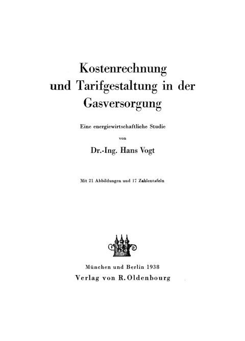 Cover image for book Kostenrechnung und Tarifgestaltung in der Gasversorgung
