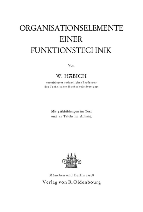 Cover image for book Organisationselemente einer Funktionstechnik