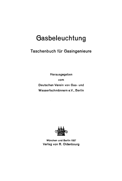 Cover image for book Gasbeleuchtung