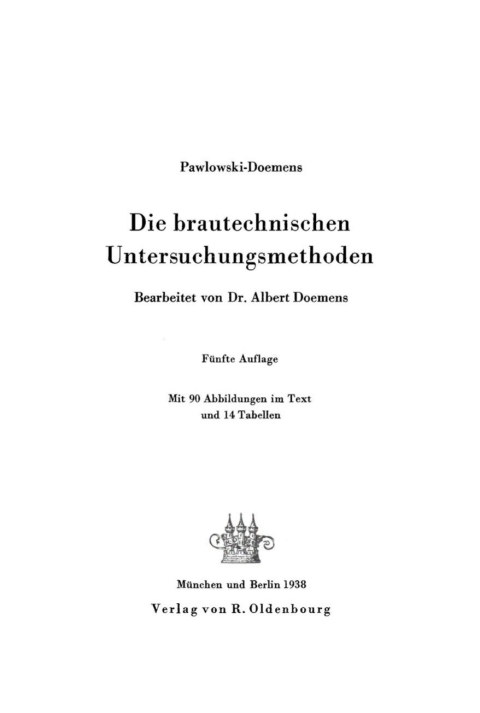 Cover image for book Die brautechnischen Untersuchungsmethoden