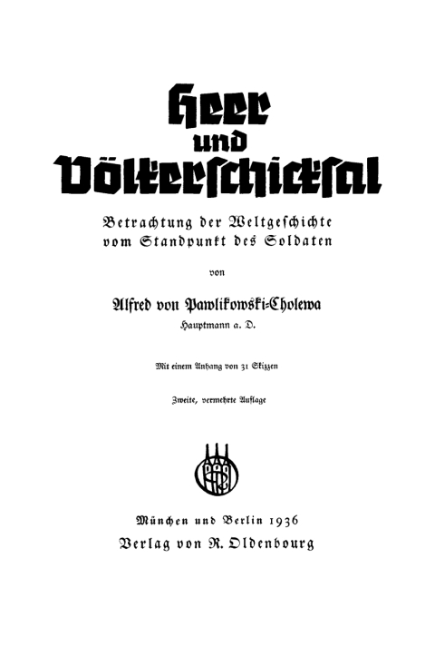 Cover image for book Heer und Völkerschicksal