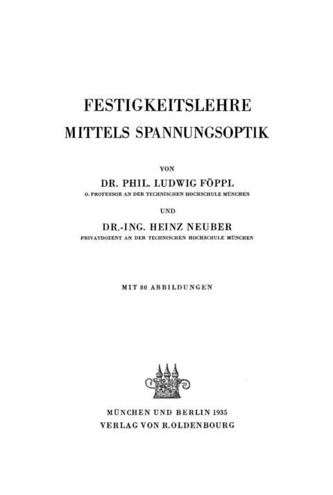 Cover image for book Festigkeitslehre mittels Spannungsoptik