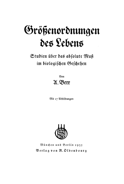 Cover image for book Größenordnungen des Lebens