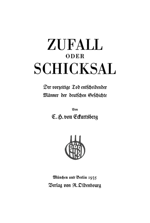 Cover image for book Zufall oder Schicksal