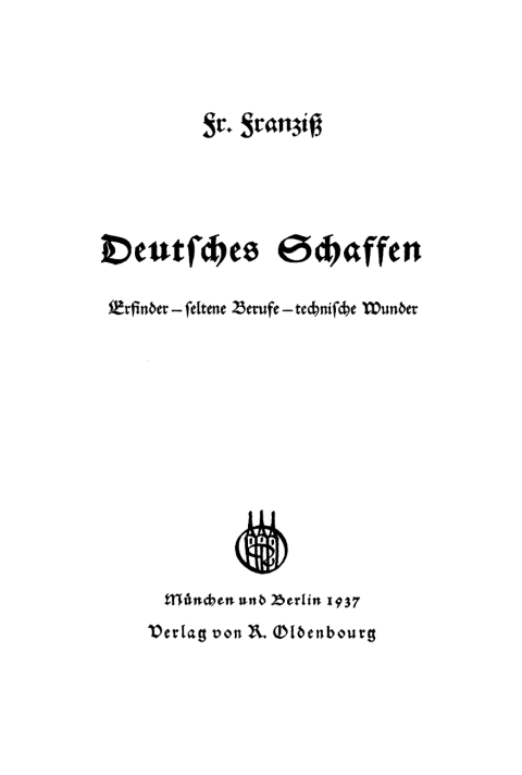 Cover image for book Deutsches Schaffen