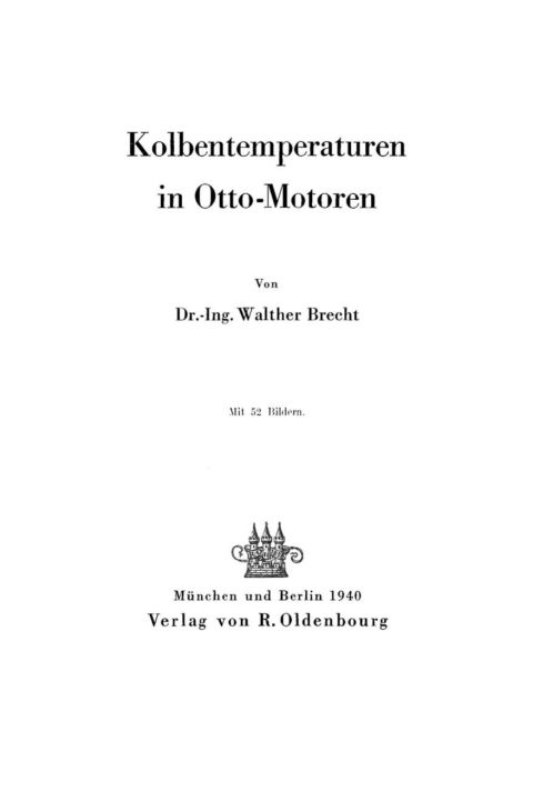 Cover image for book Kolbentemperaturen in Otto-Motoren