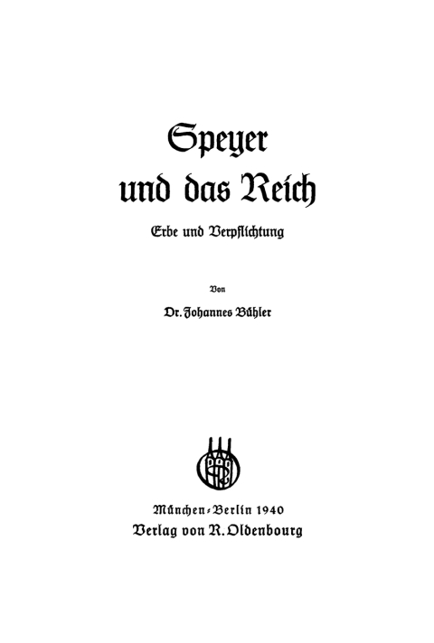 Cover image for book Speyer und das Reich