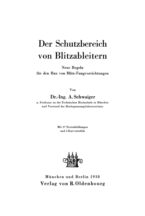 Cover image for book Der Schutzbereich von Blitzableitern