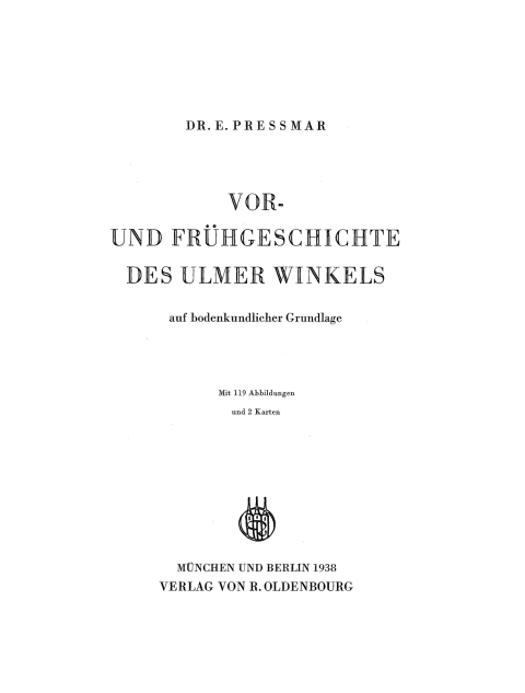 Cover image for book Vor- und Frühgeschichte des Ulmer Winkels