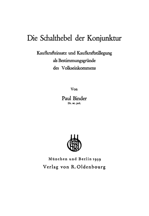 Cover image for book Die Schalthebel der Konjunktur