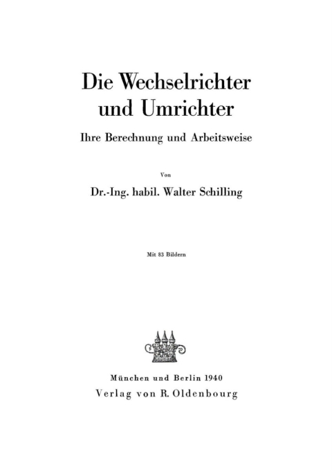Cover image for book Die Wechselrichter und Umrichter